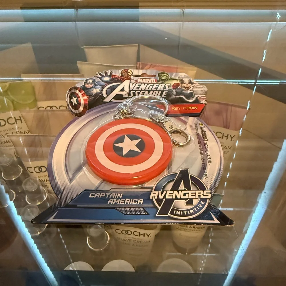 Marvel Captain America Red and White Shield Keychain